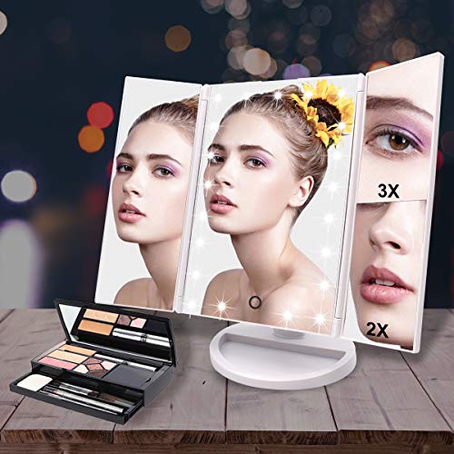 Lighted Makeup Mirror with 21 LED Lights - spaceinvaderbeauty